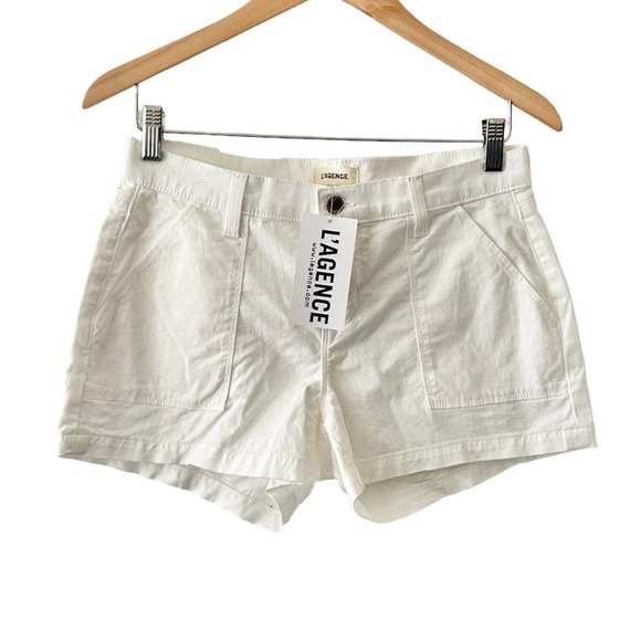 L'AGENCE Pants - L’AGENCE White Pamela Cargo Shorts Women’s Size 25